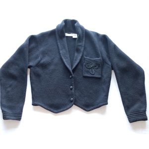 Vintage Embellished Wool Cropped Jacket